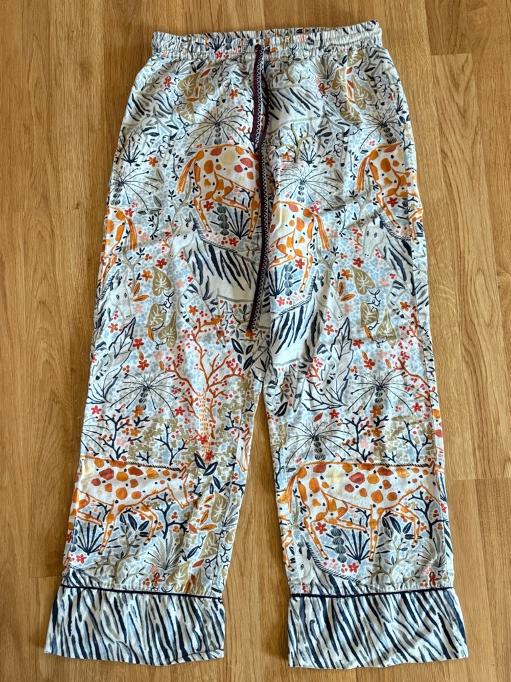 EUC Women’s Anthropologie Vikki Chu Floral Pastoral Flannel Pajama Pants - S